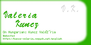 valeria kuncz business card